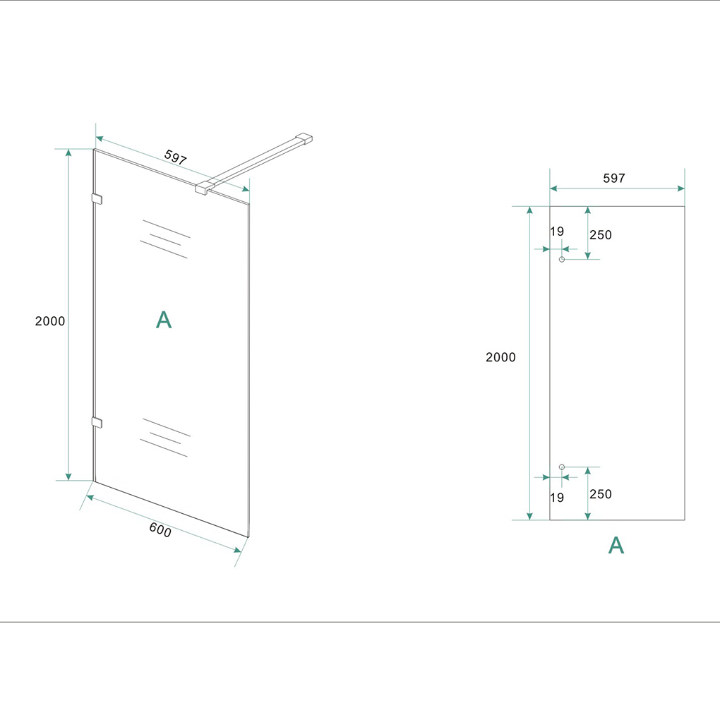 Wiesbaden Less Vrijstaande Douchewand 8mm Nano Blank Glas - Online te ...