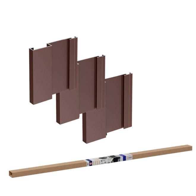 Cladix Aluminium Gevelbekleding Walnootbruin – Afwerkpakket 1-lijns – 305 cm