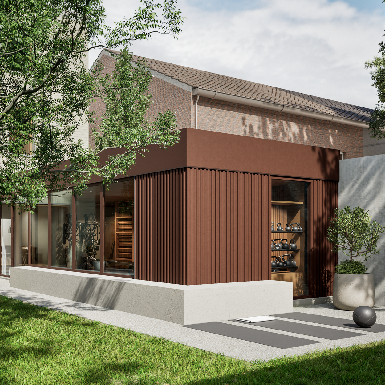 Cladix Aluminium Gevelbekleding Walnootbruin – L-Profiel
