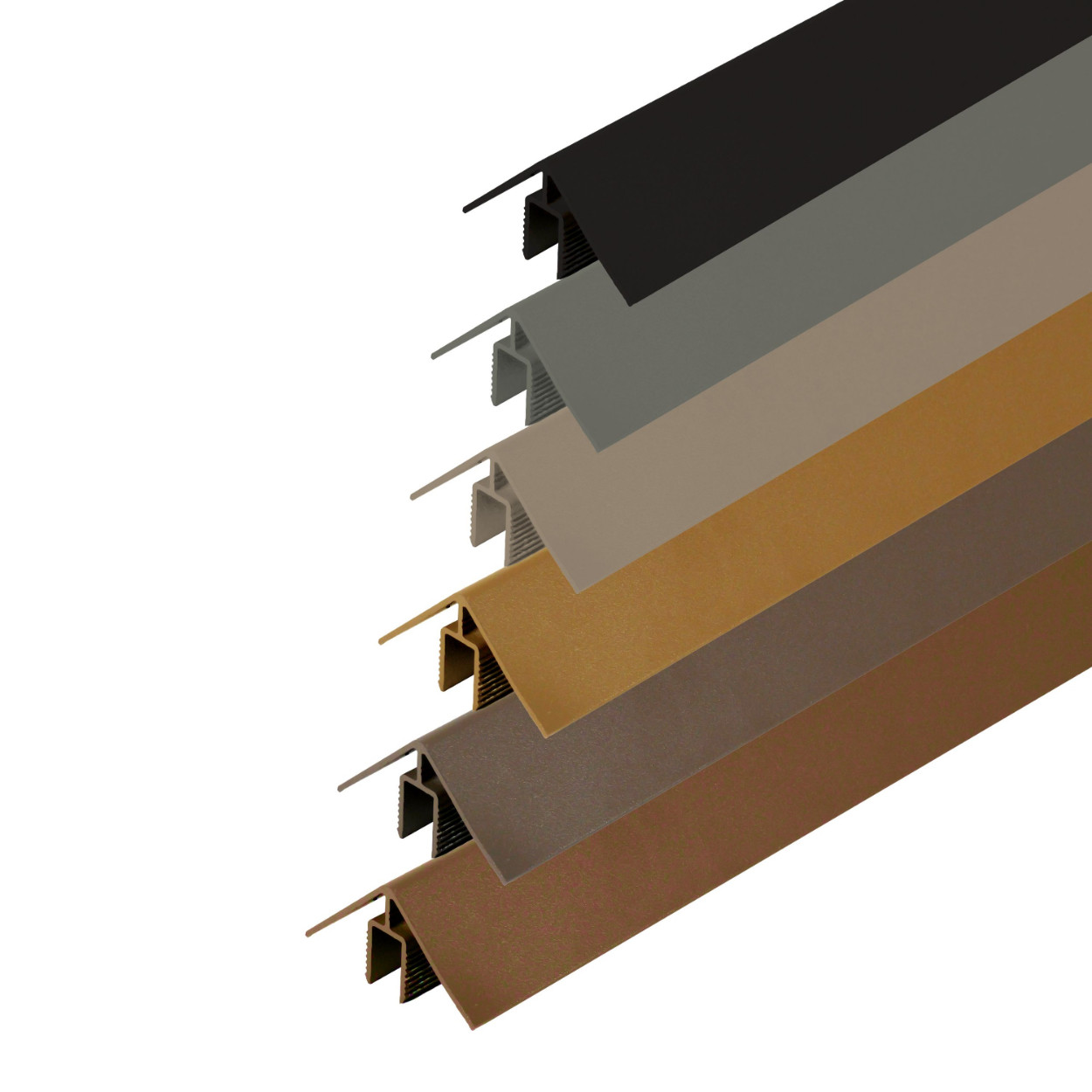 Fiberdeck WEO Klikprofiel Set Basisprofiel + Hoekprofiel op kleur 300cm