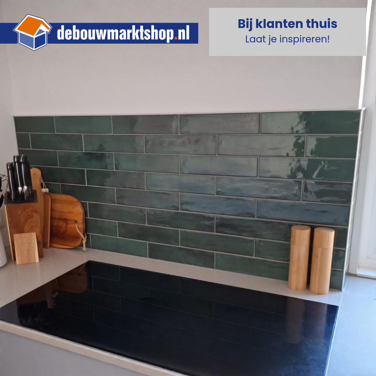 Durstone Imagine Green Glossy Wandtegel 6x25cm