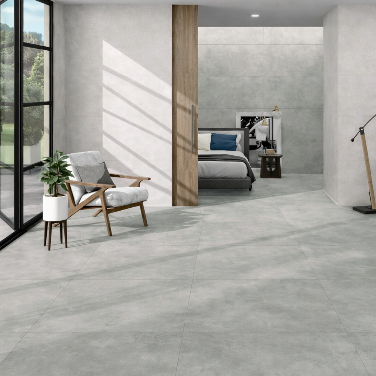 BMS Budget Line | Lichte betonlook tegel Ash 100x100