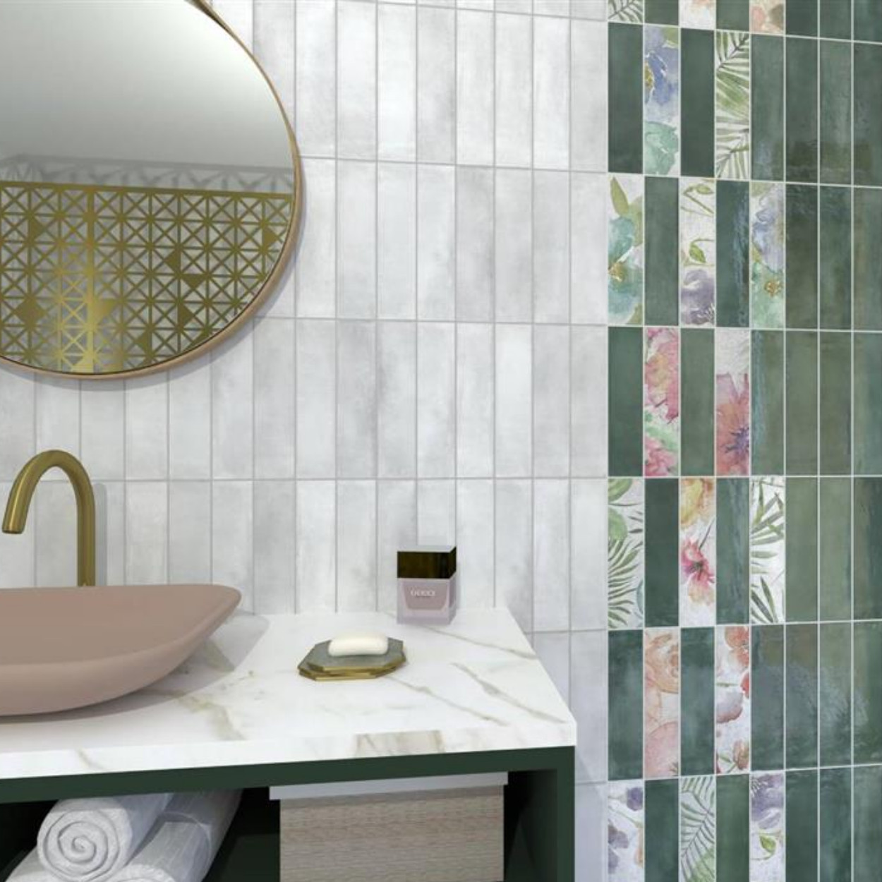 Durstone Imagine Green Glossy Wandtegel 6x25cm