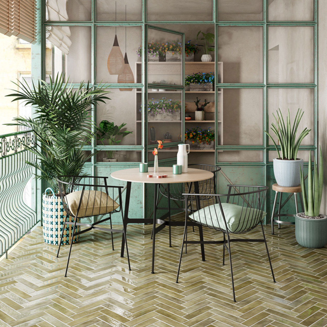 Durstone Imagine Olive Glossy Wandtegel 6x25cm