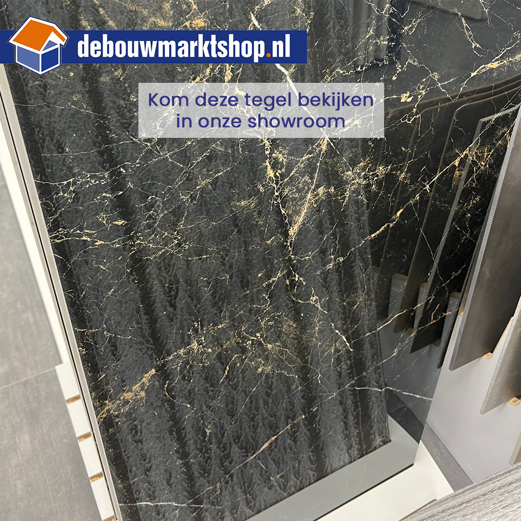 Ecoceramic Marmerlook Verdi Negro Glossy Vloertegel 120x120cm