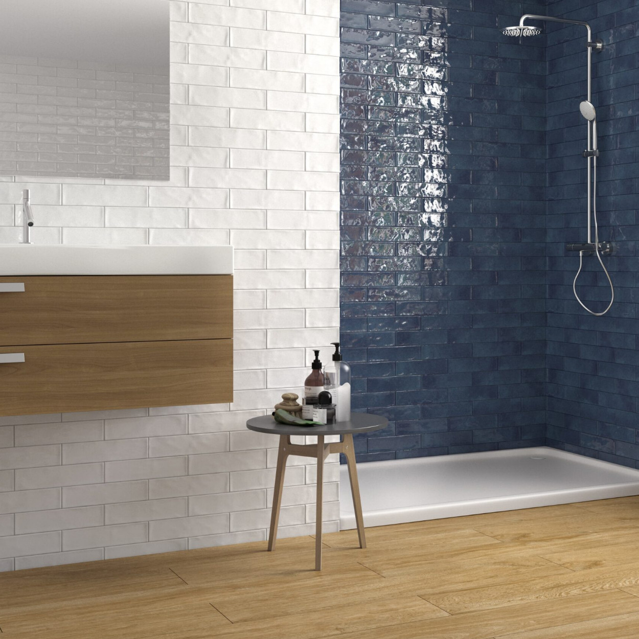 Ecoceramic Harlequin Wandtegel 7x28cm Bianco