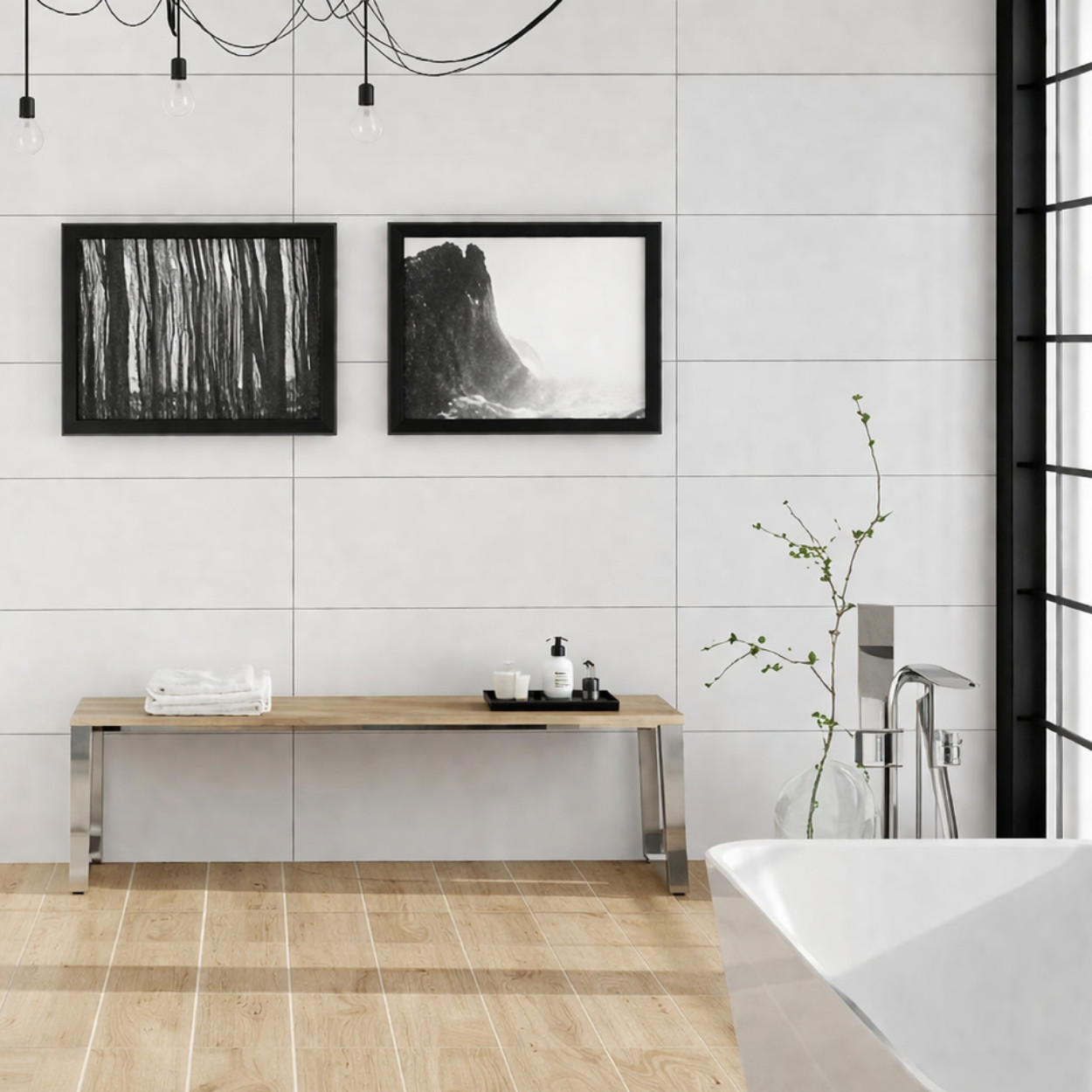 Kerabo Wandtegel Wit Mat 40x120cm gerectificeerd
