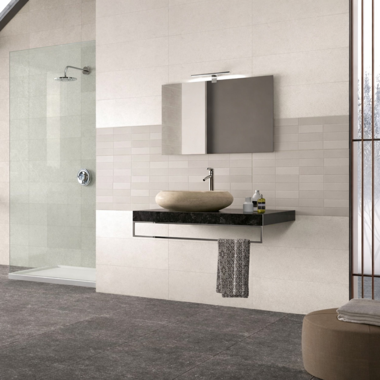 Mykonos Lille Blanco Mosaic Wandtegel 25x75cm