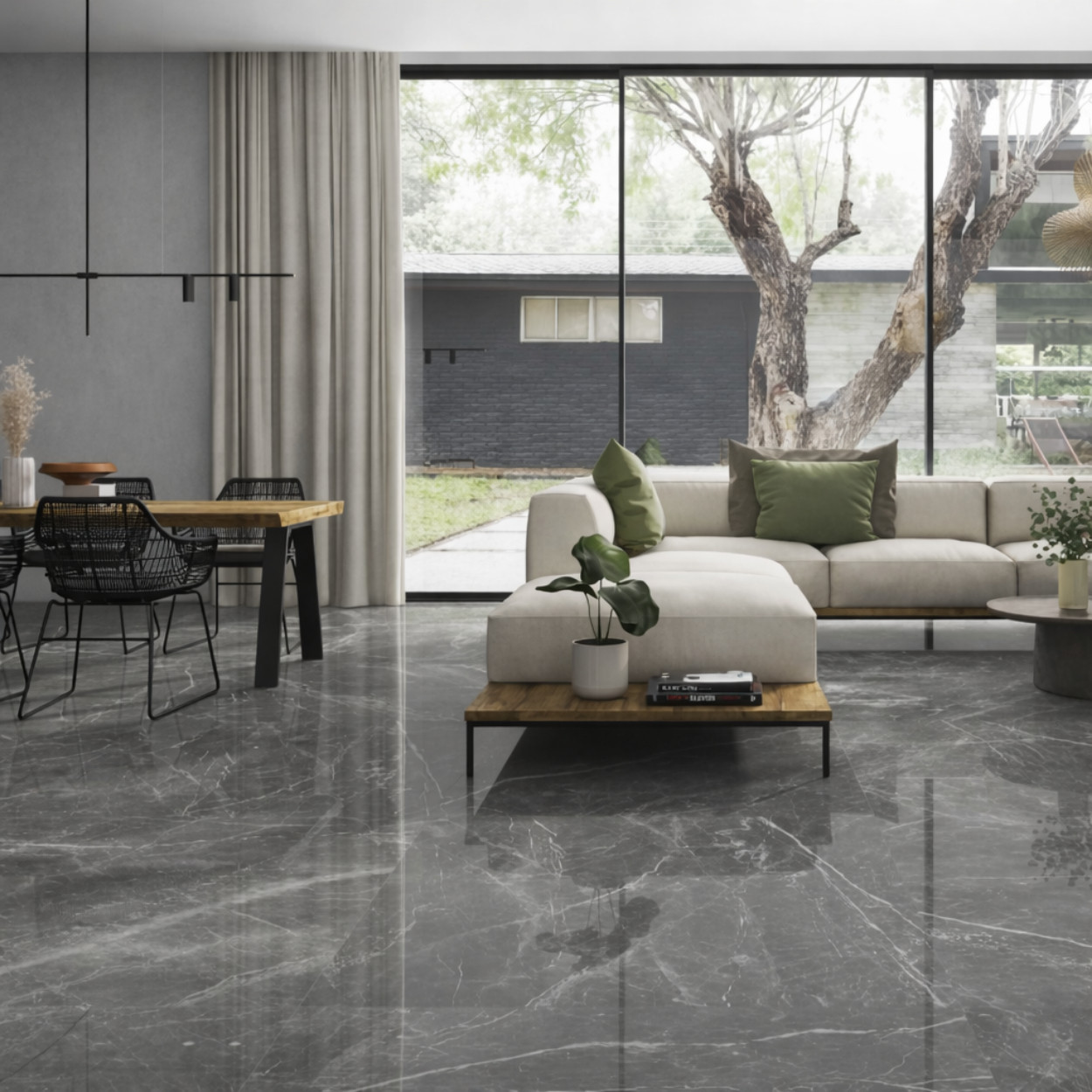 Fior di Bosco Marengo 60x60 gepolijst – grijze marmerlook tegel