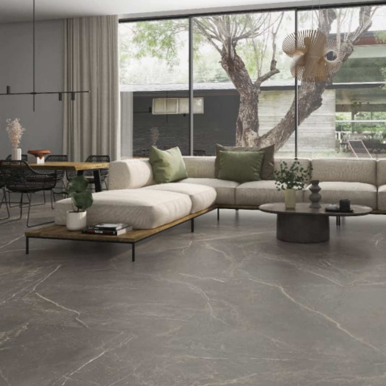 Fior di Bosco Marengo 60x120 cm – Donkergrijze marmerlook tegel