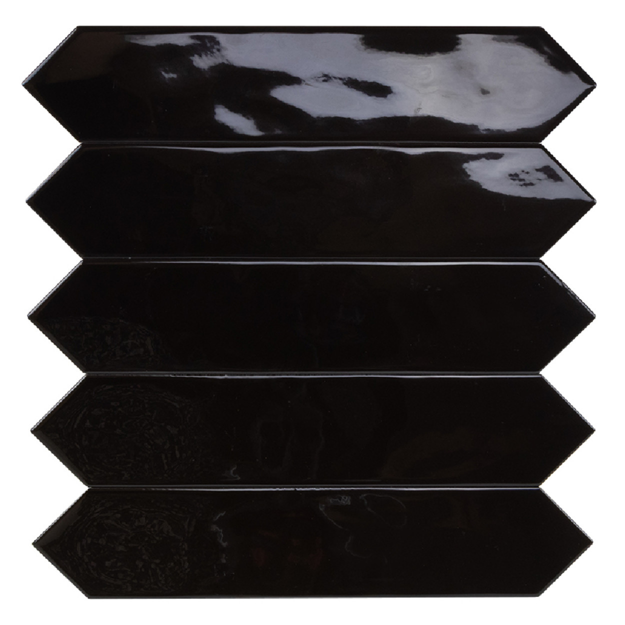 Rustic Wandtegel Spike 5x25cm Spike Glossy Black