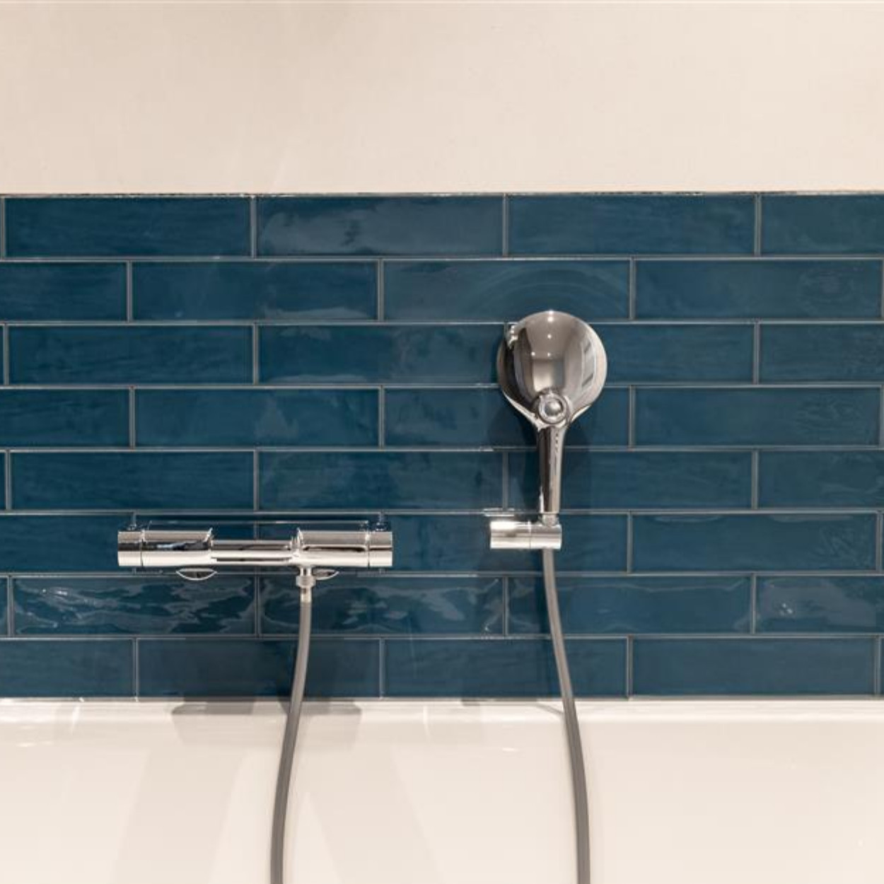 Rustic Wandtegel Stripe 7.5x30cm Stripe Glossy Dark Blue
