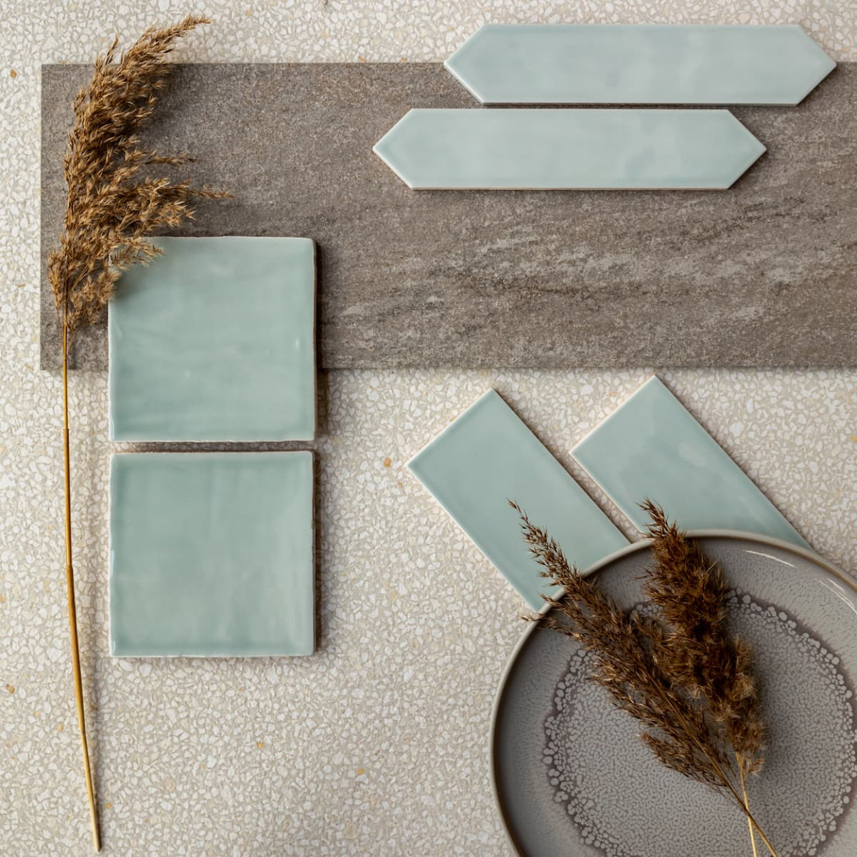 Rustic Wandtegel Spike 5x25cm Spike Glossy Turqouise
