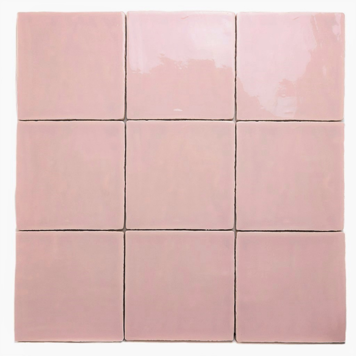 Rustic Handmade Wandtegel 13x13cm Vierkant Glossy Pink