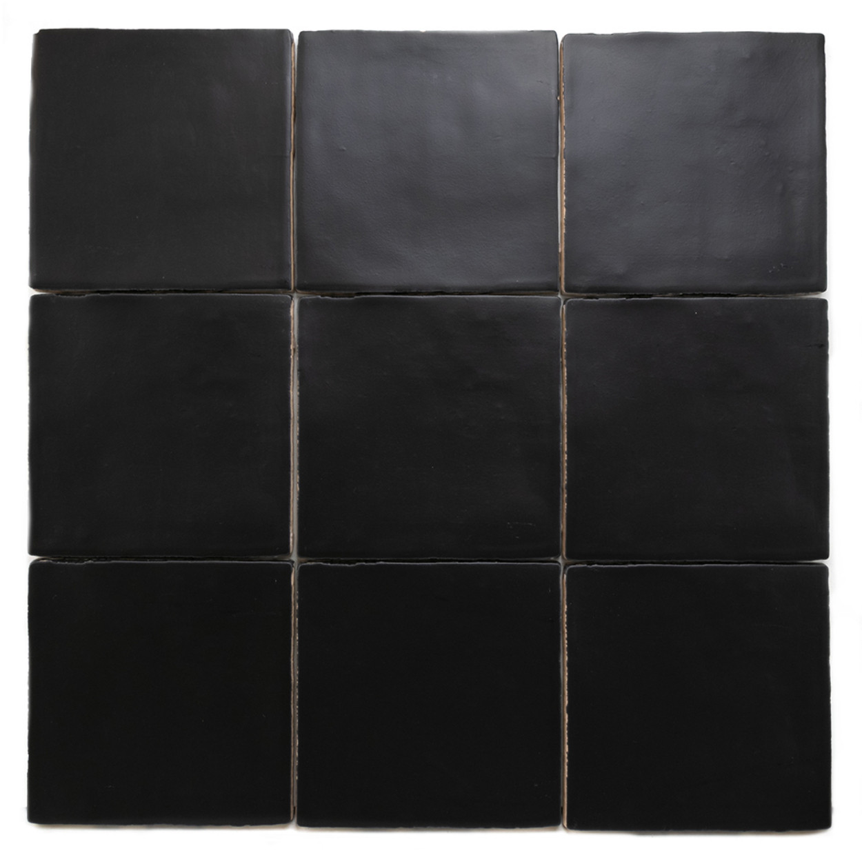 Rustic Handmade Wandtegel 13x13cm Vierkant Mat Black