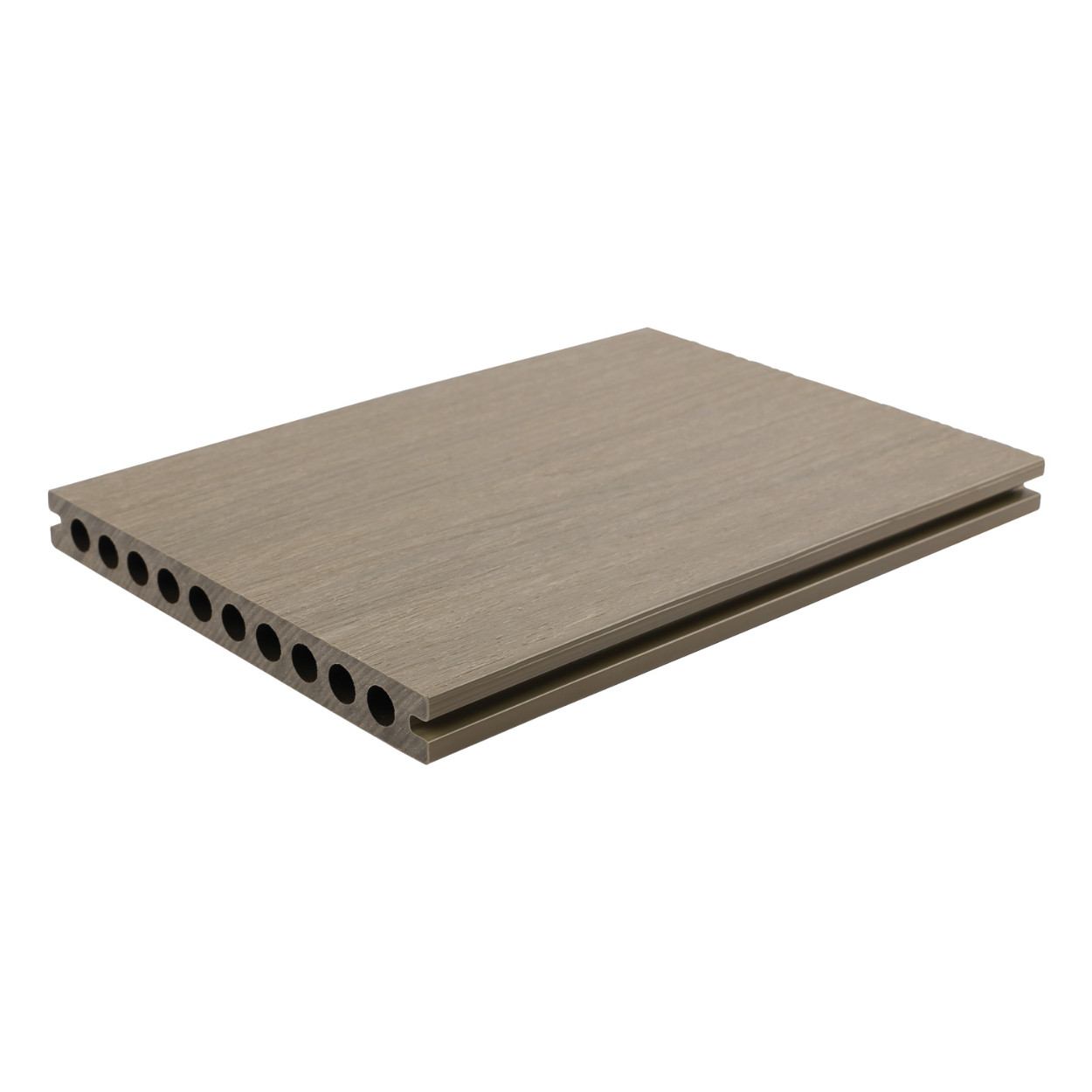 Fiberdeck Premium Composiet Vlonderplank Semi-Massief Light Grey