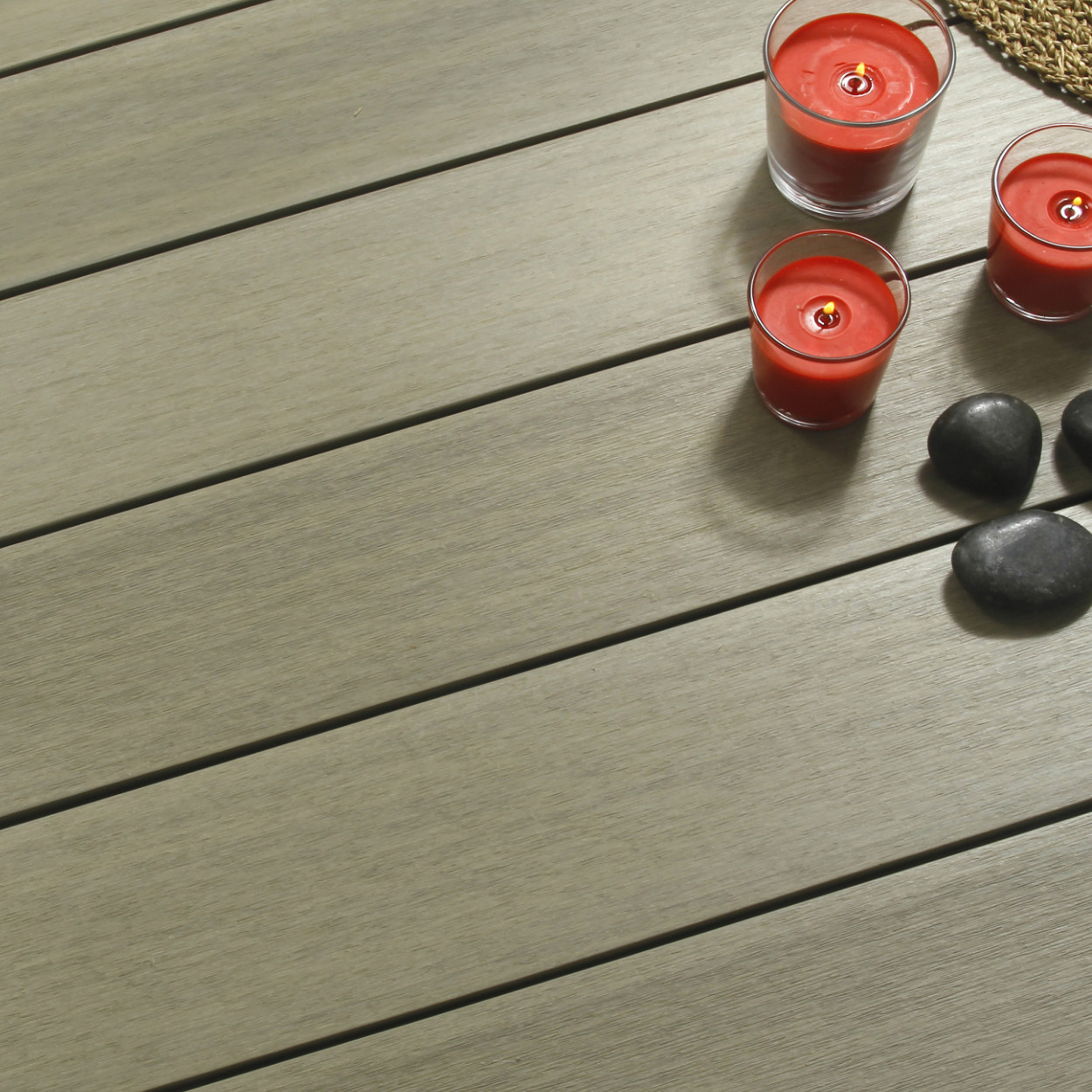 Fiberdeck Premium Composiet Vlonderplank Massief Light Grey