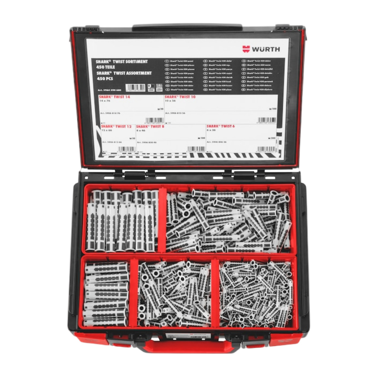 Würth SHARK Twist Pluggenset | 450-delig