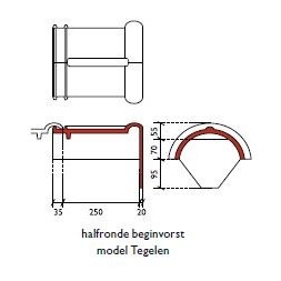 Monier Halfronde Beginvorst Zwart Glazura