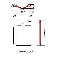 Monier gevelpan rechts OVH206 Natuurrood
