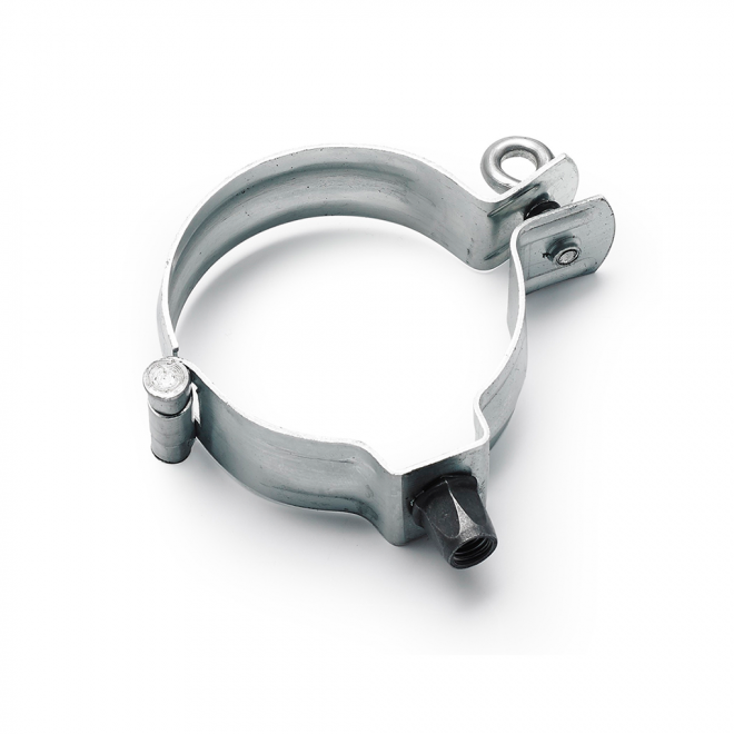 Rheinzink Scharnierpijpbeugel Walsblank 80mm met Moer M10