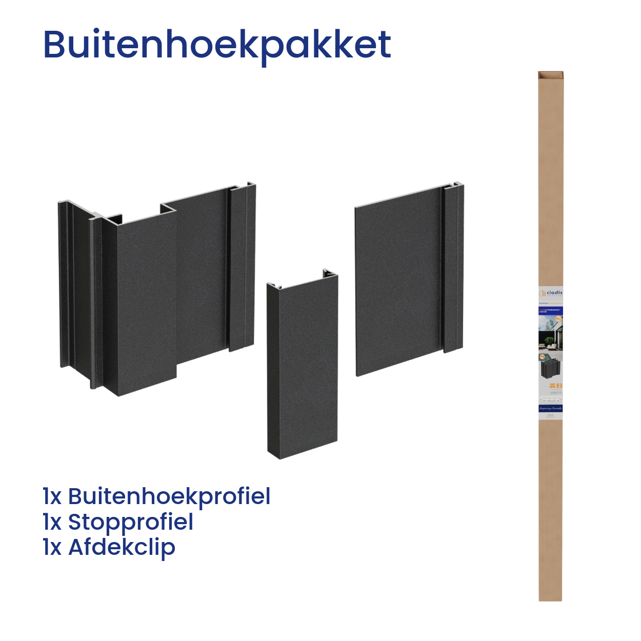 Cladix Aluminium Gevelbekleding Gitzwart – Buitenhoek Pakket