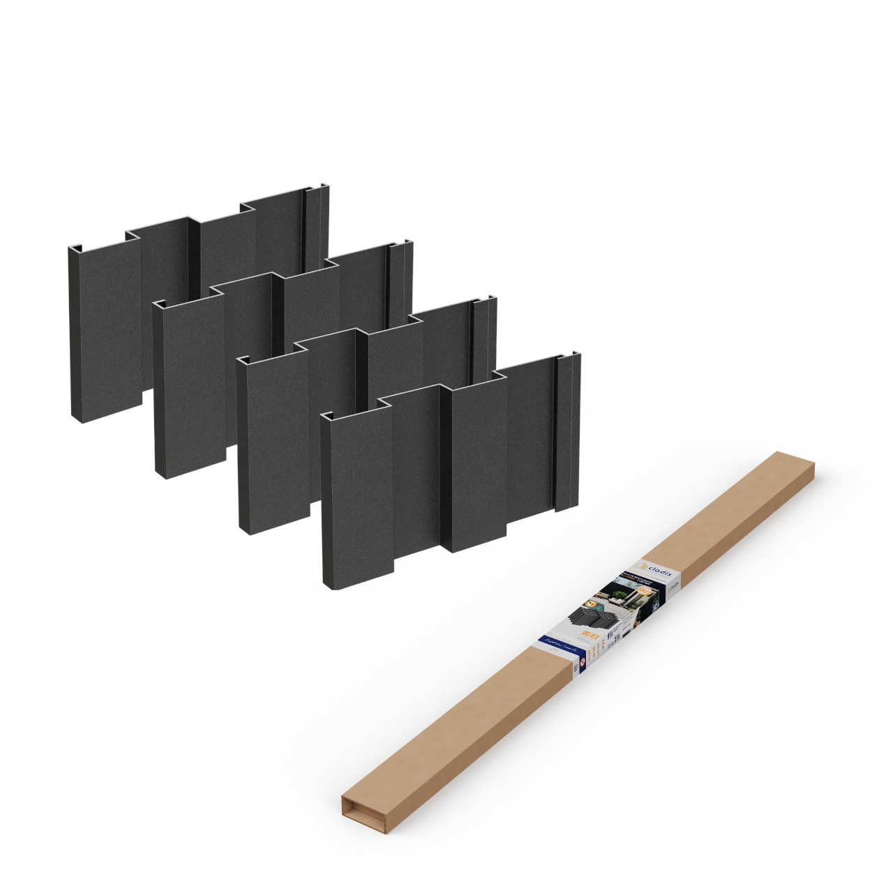 Cladix Aluminium Gevelbekleding Gitzwart – Vulpakket 2-lijns – 305 cm