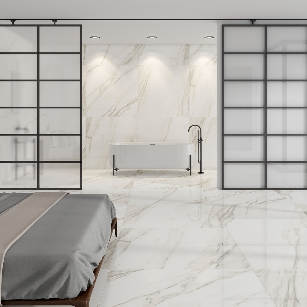 Ecoceramic Marmerlook Tegel Calacatta Gold Polish 120x120cm - Glanzend ...