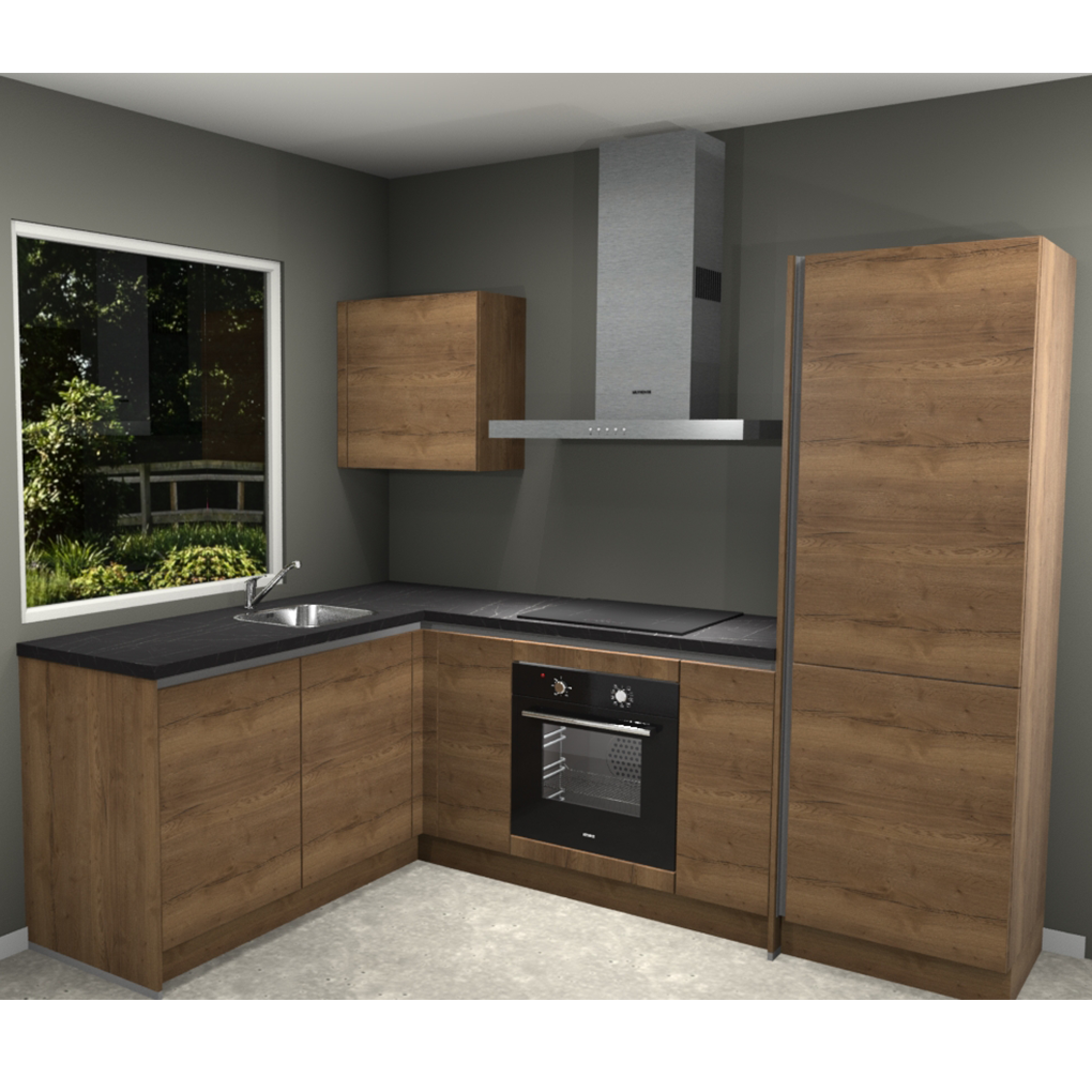 Hoekkeuken Compleet Molde Greeploos 250x190cm Rechts