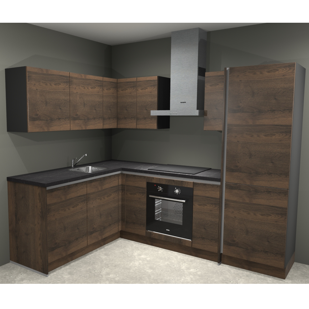Hoekkeuken Compleet Rena Greeploos 250x190cm Rechts