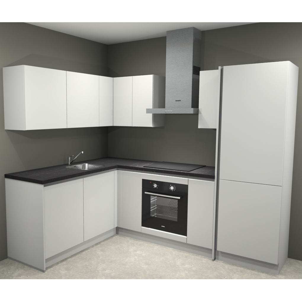 Hoekkeuken Compleet Rena Greeploos 250x190cm Rechts