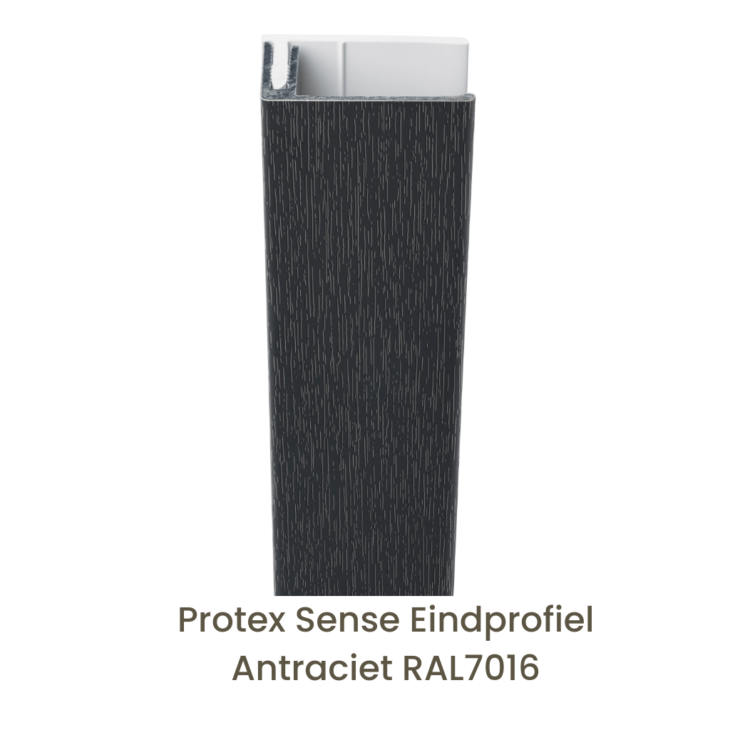 Protex® Sense Eindprofiel Alu/PVC Antraciet RAL7016