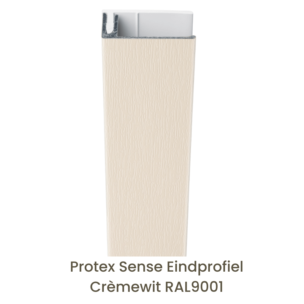 Protex® Sense Eindprofiel Alu/PVC Crèmewit RAL9001
