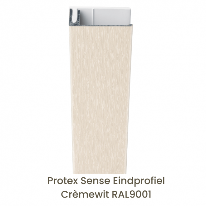 Protex® Sense Eindprofiel Alu/PVC Crèmewit RAL9001