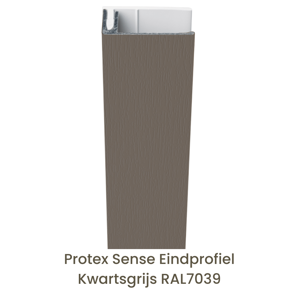 Protex® Sense Eindprofiel Alu/PVC Kwartsgrijs RAL7039