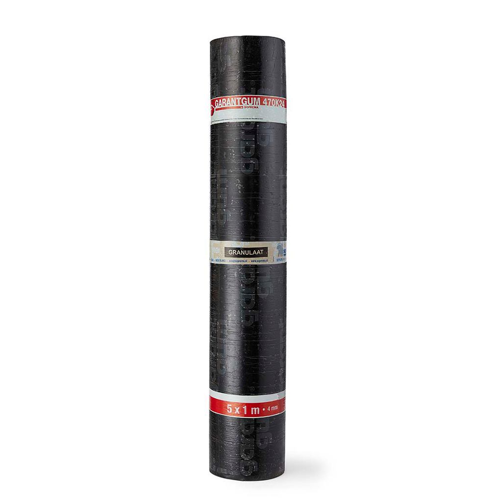 Soprema Garantgum Bitumen Toplaag 470K24 Zwart Granulaat 1x5mtr