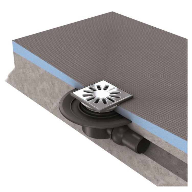 Wedi Fundo Put afvoer horizontaal DN-50 vierkant