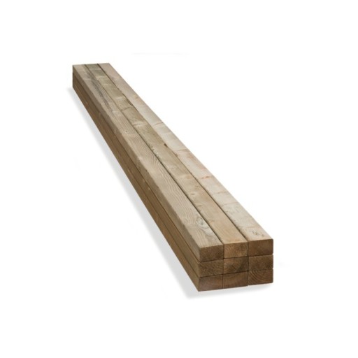 Vuren hout geïmpregneerd 50x50mm - Netto 44x44mm