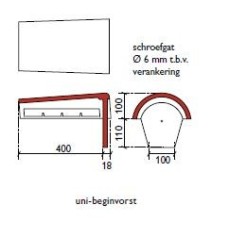 Monier Uni-Eindvorst Nero/zwart glazuron