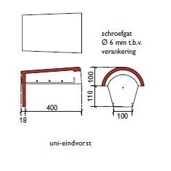 Monier Uni-Eindvorst Hollands Rood Novo+